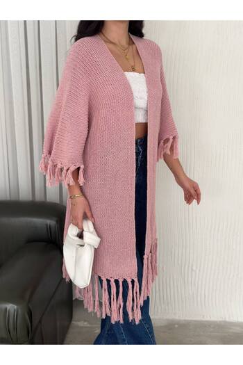Noa Noa Tasseled Basic Knitwear Cardigan