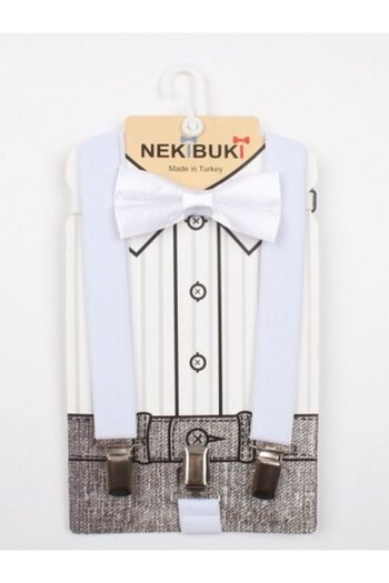 NEKİBUKİ White Suspender Bow Tie Set 1-10 Years