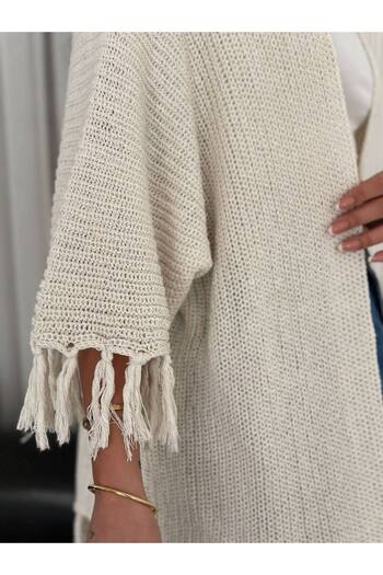 Noa Noa Tasseled Basic Knitwear Cardigan
