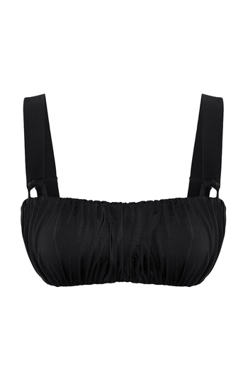 Trendyol Collection Tbess25Bu00045 Model Black Draped Bralette Bikini Top