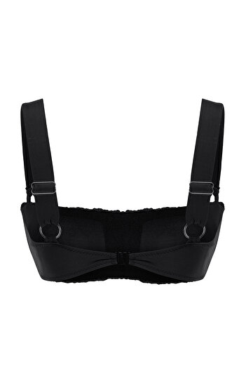 Trendyol Collection Tbess25Bu00045 Model Black Draped Bralette Bikini Top