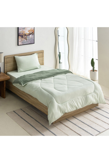 erorex Derby 2-Piece Reversible Microfiber Single Comforter Set - 135x220 cm