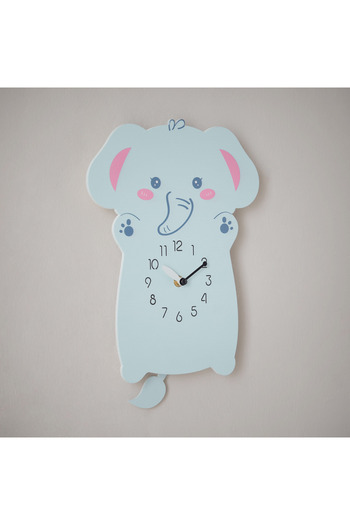 erorex Playland Elephant Pendulum Wall Clock - 24x35 cm
