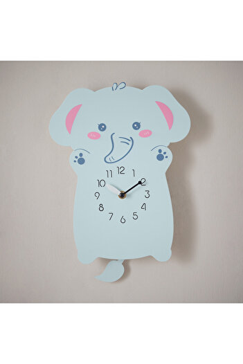 erorex Playland Elephant Pendulum Wall Clock - 24x35 cm