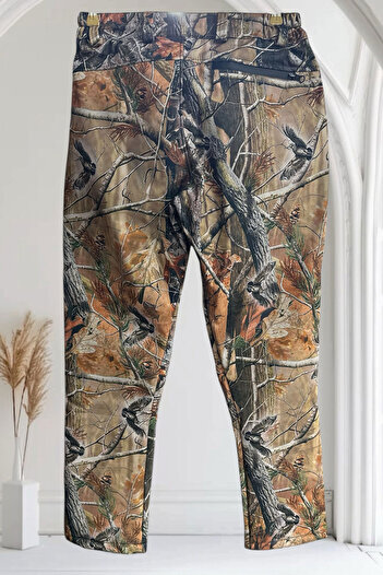 Genel Markalar Kışlık UNISEX Outdoor Avcılık Kamuflaj Orman Desenli Softshel Kar Su Rüzgar Geçirmez Pantolon