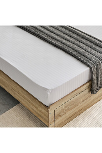 erorex Hamilton Satin Stripe Twin Fitted Sheet - 120x200+36 cm