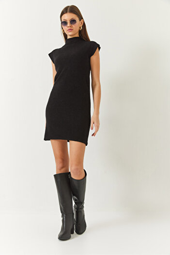 Bianco Lucci Women's Half Turtleneck Mini Knitwear Dress 60261408