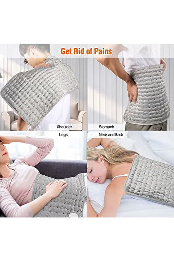 COOYA Electric Heating pad, with Automatic Switch-Off, 6 Temperature Levels, for Back Neck Shoulder,Grey