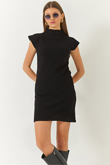 Bianco Lucci Women's Half Turtleneck Mini Knitwear Dress 60261408
