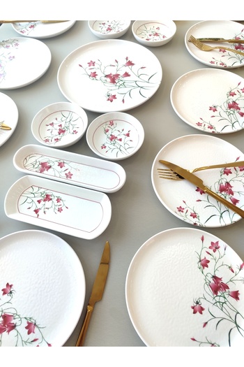 Borser Fushia Çiğdem 21 Piece Breakfast Set for 12 People