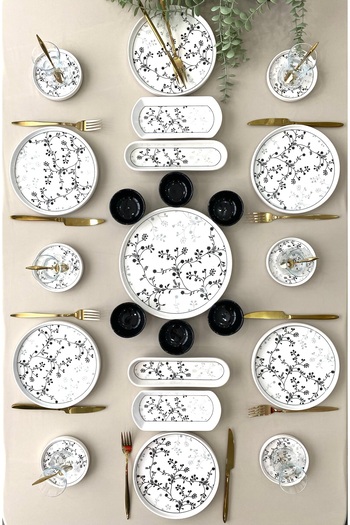 Borser Black Eliz 6 Person 23 Piece Breakfast Set