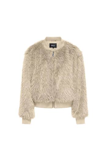 ONLY Manny Women's Cream Fleece Jacket (15322405-Ps)