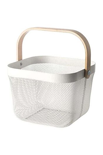 ALMUFARREJ Storage Basket White 25x18x26cm