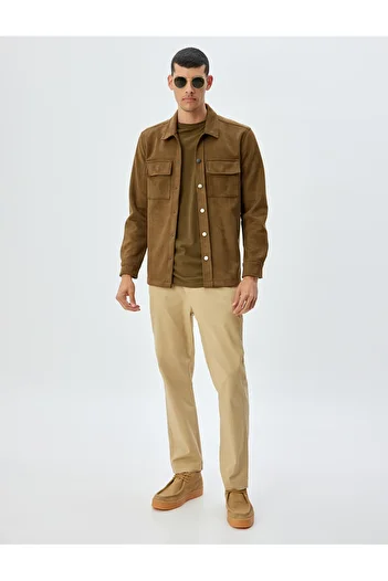Koton Gabardine Pocket Detailed Chino Trousers - Buttoned Cotton