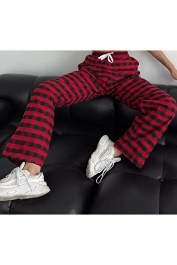 KOTOLOG Y2K Plaid Detail Side Pocket Baggy Sweatpants