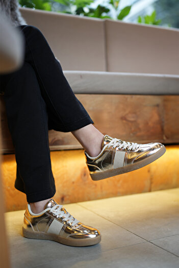 Marjin Gold Colored Women's Sneakers - Retro Sneakers