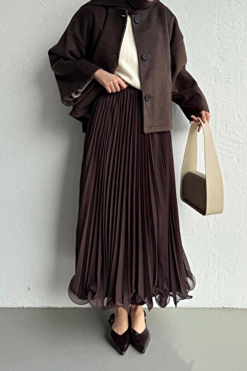 ahsen fashion Pleated Chiffon Skirt