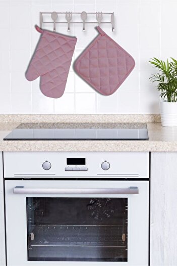 Home Oven Mitts and Pot Holders Set - (1 Mitt - 1 Pot Holder) - Fireproof and Heat Resistant
