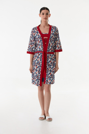 CALİA Women's 2-Piece Combed Cotton Dress Nightgown Set