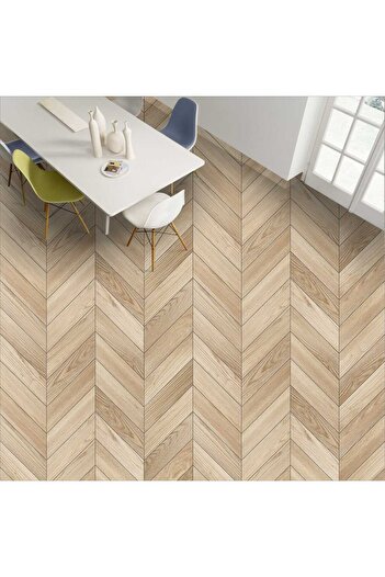 Bigaimaj Yer Kaplama Folyosu Kendinden Yapışkanlı Laminasyonlu Balıksırtı Ahşap Parke Desen 60cm X 100cm