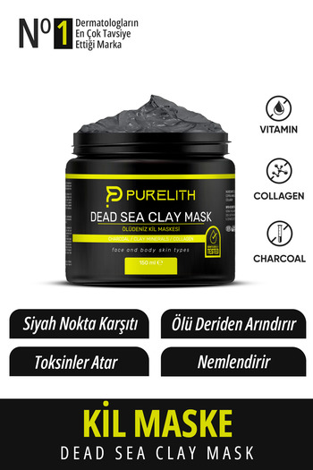 Purelith Collagen Gözenek Sikllastiric Ölüdeniz Kil Maskesi Leke Ve Siyah Nokta Giderici 150 gr