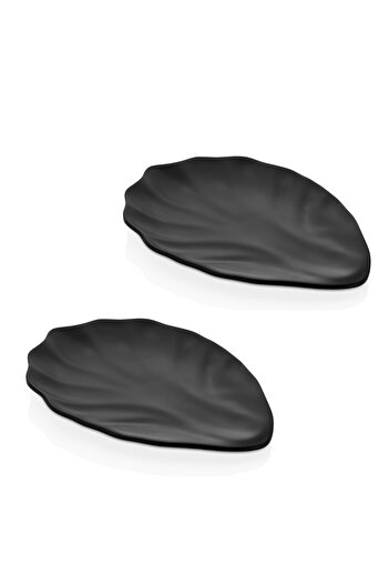 Külsan Melamine Serving Plate Set Matte Black 20 Cm 2 Piece