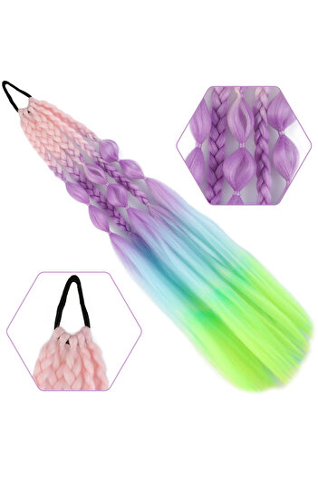 KONAK PERUK Balloon and Straight Loose Braided Elastic Ponytail - Acm18