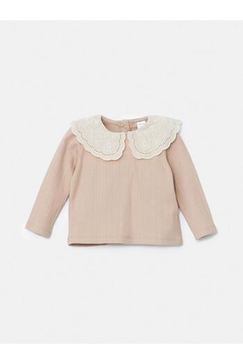 LC Waikiki Lcw Baby - Beige Embroidered Baby Girl Blouse and Leggings Set of 2