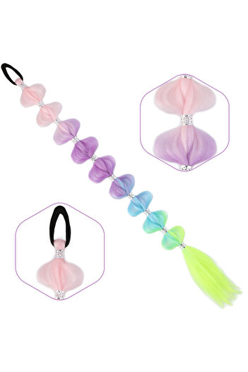 KONAK PERUK Elastic Ponytail with Braided Accessories - Acm18