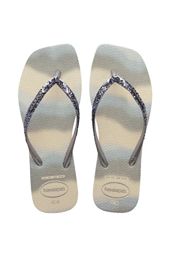 Havaianas Papuci de damă Style Slim Square Glitter Party Silver