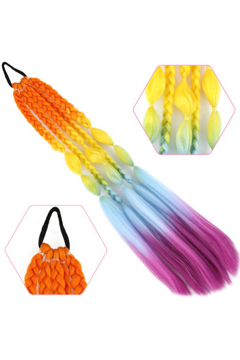 KONAK PERUK Balloon and Straight Loose Braided Elastic Ponytail - Acm22