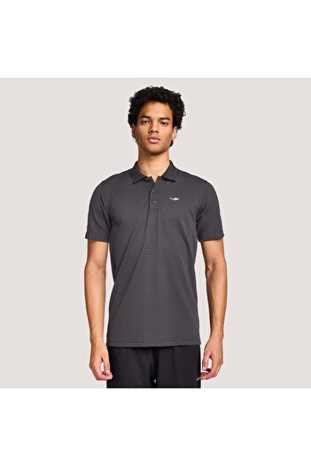 Lescon Men's short sleeve polo collar t-shirt 1275-25b - anthracite - s