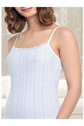 Tutku Women's 6-Piece Jacquard Undershirt with Rope Strap