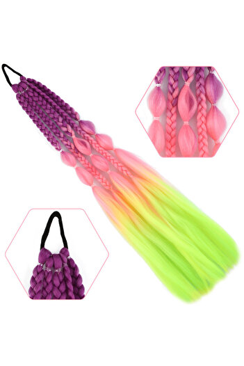 KONAK PERUK Balloon and Straight Loose Braided Elastic Ponytail - Acm21