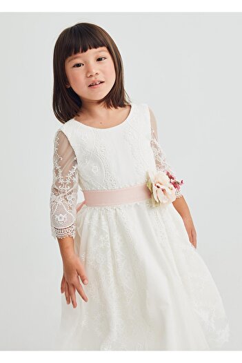 MAYORAL Abel&Lula Long Sleeve Lace Embroidered Girl Dress_Mnvs5041