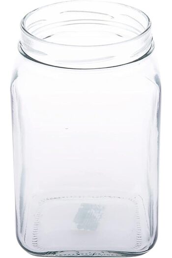 AKDC Square Glass Storage Jar With Colourfulid - Durable And Stylish M495