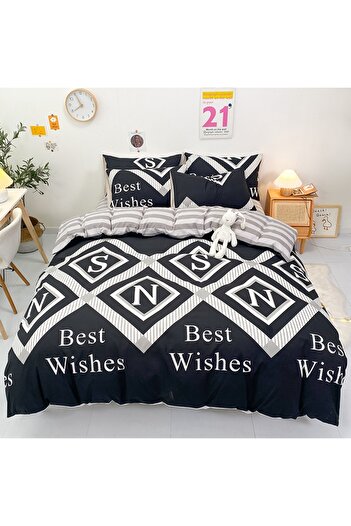 sharpdo Four-piece bedding set,with 1 quilt cover, 1 flat sheet and 2 pillowcases 1.8m bed（180*220cm）