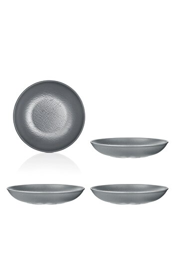 Külsan Melamine Dinner Plate Set 23 Cm 4 Pieces Gray Color