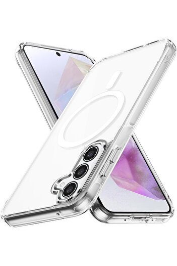 m.tk moveteck Samsung Galaxy A16 Compatible Case Transparent Magsafe Magnetic Car Holder Silicone Cover Pc