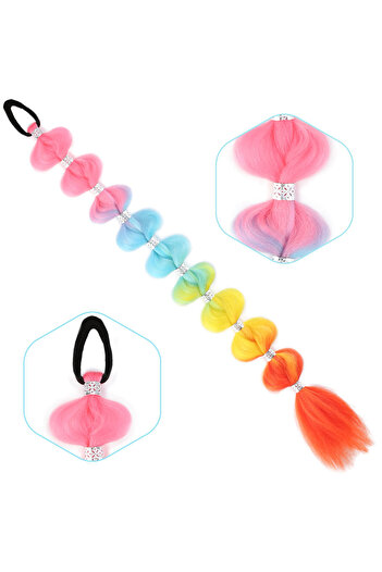 KONAK PERUK Elastic Ponytail with Braided Accessories - Acm16