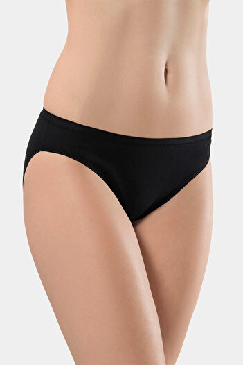 TÜREN Women's Seamless 2-Piece Cotton Bikini Panties 270/Black
