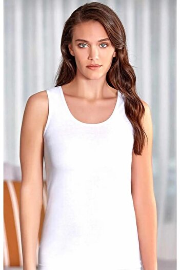 Berrak 2037 Women's Ribbed Thick Strap Tank Top 6 Pieces