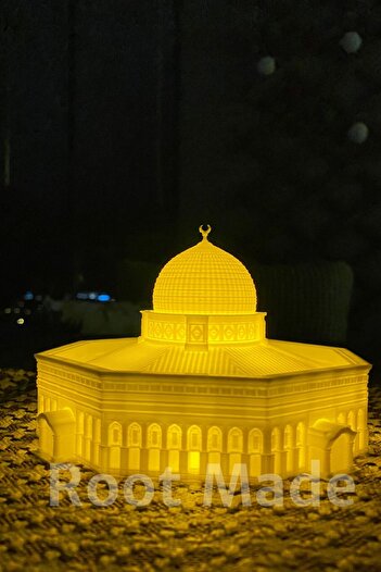 Root Made Mescid-i Aksa Tealight Mumluk İslami Dekoratif Obje Razaman Hediyesi Dini Hediyeler