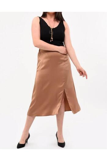 MODA Plus Size Women's Satin Midi Length