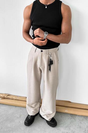 HAFKAGİYİM Stone Cozy Design Fabric Trousers