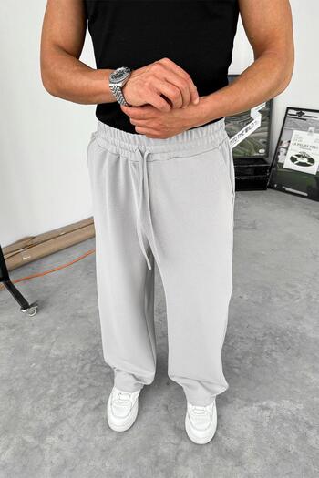 HAFKAGİYİM Gray Textured Basic Baggy Pants