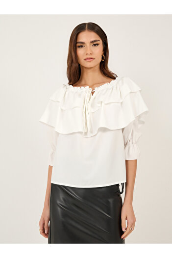 Take Two By Styli Off Shoulder Ruffle Detail Tiered Top