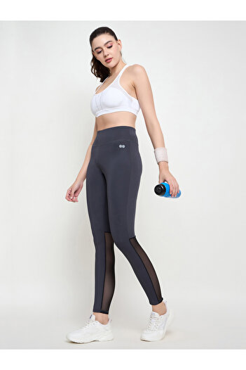 Clovia By Styli High Rise Mesh Insert Elastic Waistband Tights