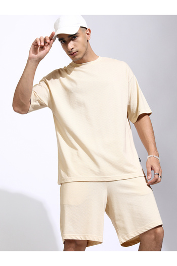 Highlander By Styli Oversized Solid T-Shirt and Shorts