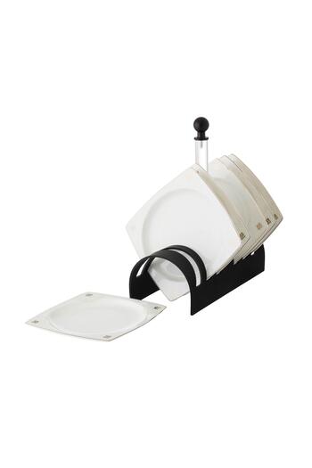 Dania A set of porcelain dishes with a black stand, 6 pieces